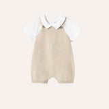 Conjunto camiseta y ranita punto beige