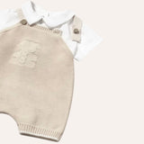 Conjunto camiseta y ranita punto beige