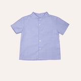 Camisa Oxford manga corta cuello mao
