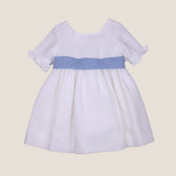Vestido fajín azulado