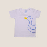 Camiseta manga corta blanca con pato