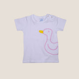 Camiseta manga corta blanca con pato