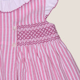 Vestido rayas tablón cuello volante