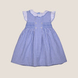 Vestido rayas tablón cuello volante