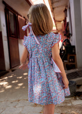 Vestido flores lazos laterales