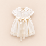 Vestido hilo beige lazo talle