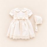 Vestido hilo beige lazo talle