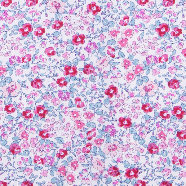Vestido manga farol flor rosa fajin tablitas