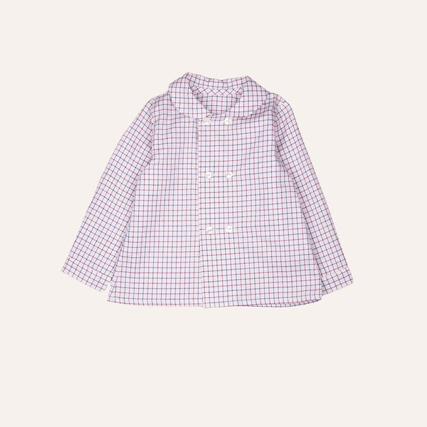 Camisa cruzada manga larga cuadritos