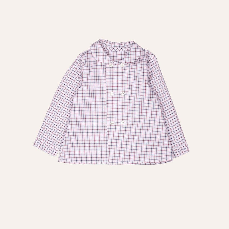 Camisa cruzada manga larga cuadritos