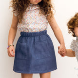 Falda cuadrille azul