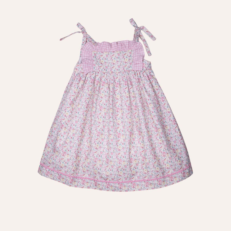 Vestido infantil rosa empolvado Familia Maldivas