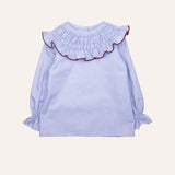 Blusa oxford festón granate