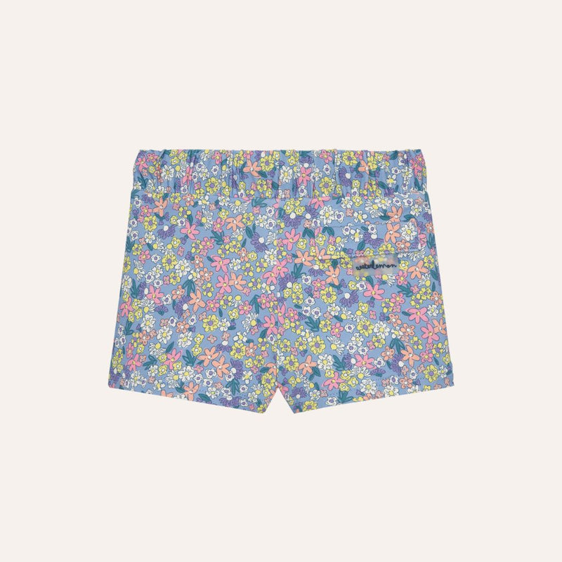 Boxer lycra flores fondo azul