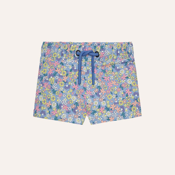 Boxer lycra flores fondo azul