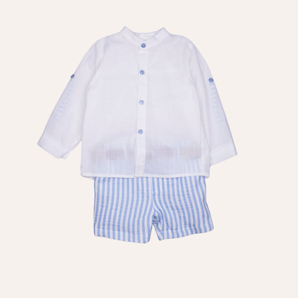 Conjunto niño camisa botones azules