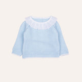 Jersey perlé bebé punto bobo cuello volante