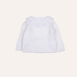 Jersey perlé bebé punto bobo cuello volante