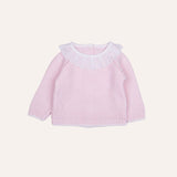 Jersey perlé bebé punto bobo cuello volante