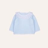 Jersey lana bebe punto bobo cuello volante