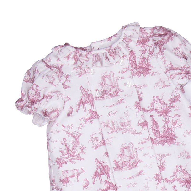 Jesusito toile de jouy rosa cuello volante