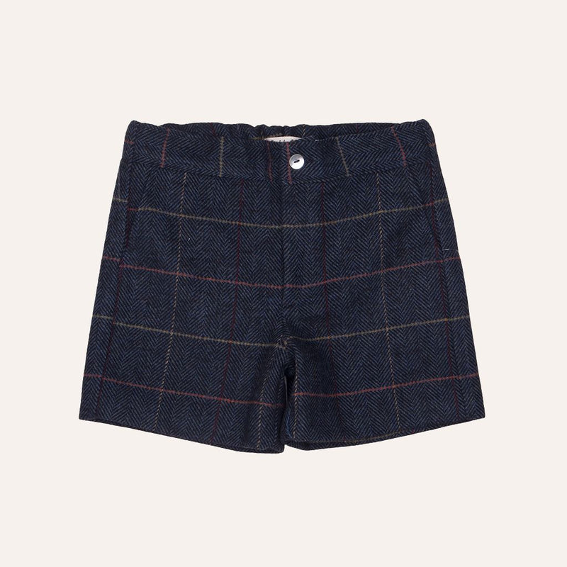 Pantalón corto cuadros marino