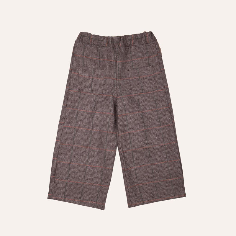Pantalón largo cuadros marrón