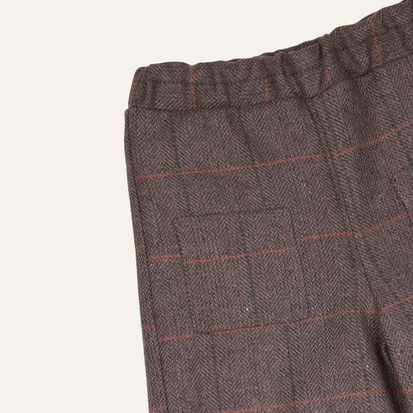 Pantalón largo cuadros marrón