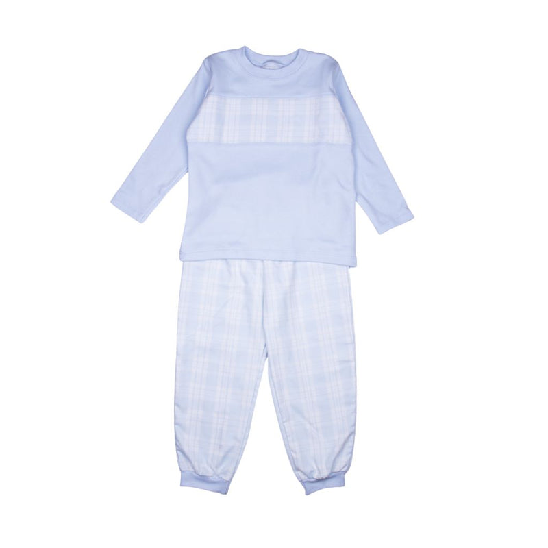 Pijama azul celeste cuadritos