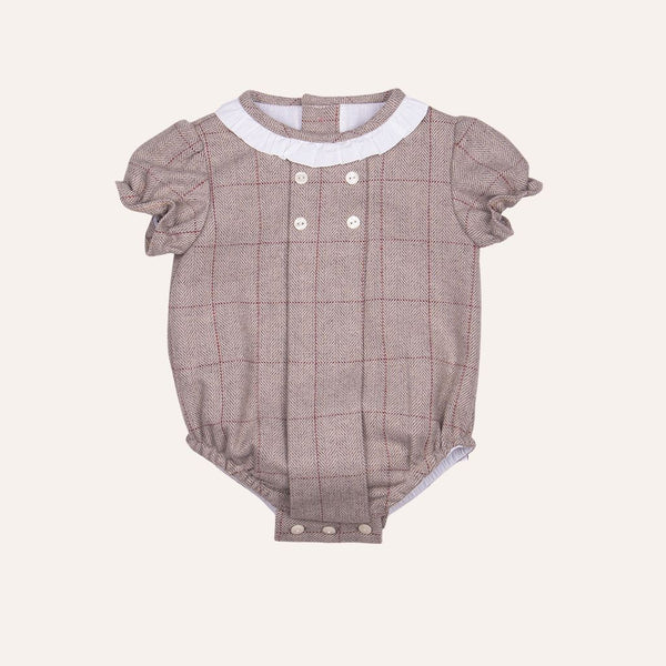 Ranita botones de paño escoces beige
