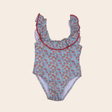 Traje de baño flor roja