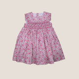 Vestido talle bordado fucsia