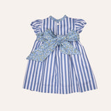 Vestido austriaco rayas marino