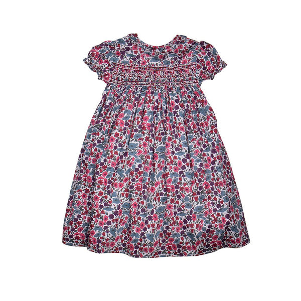 Vestido Liberty nido frambuesa cuello volante