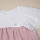 Vestido canesú manga bolillo.