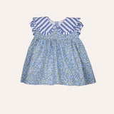 Vestido Gabriela rayas marino