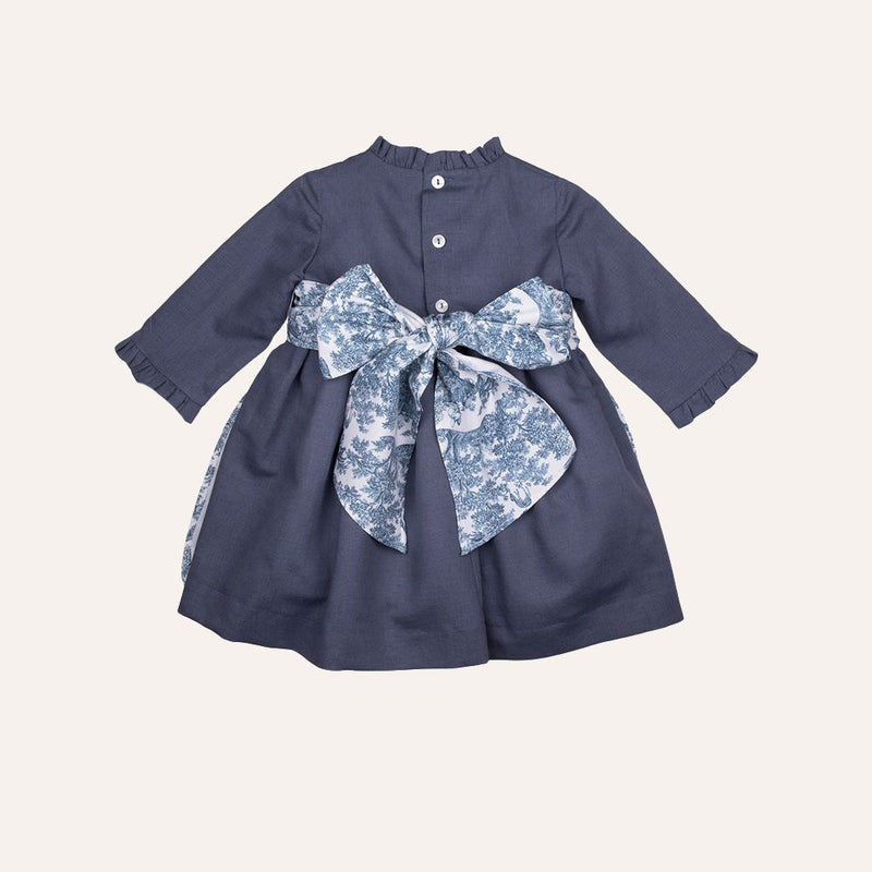 Vestido delantal toile azul