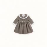 Vestido smoking lana beige
