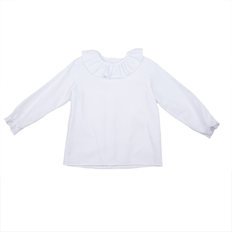 Blusa blanca cuello volante